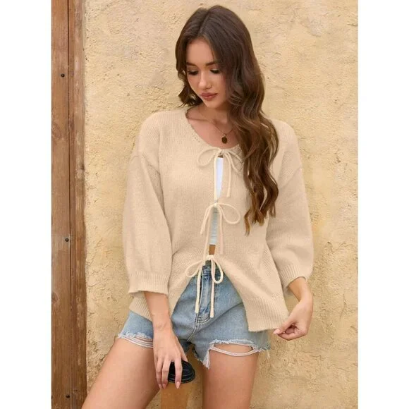 Women's Orange Lightweight Casual Fashion Fabric Long Sleeve Sweatshirts Jacket - Picture 3 of 5